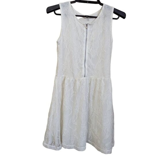 H & M Divided White Lace Party cocktail exposed zipper size S sleeveless  mini - Picture 3 of 7